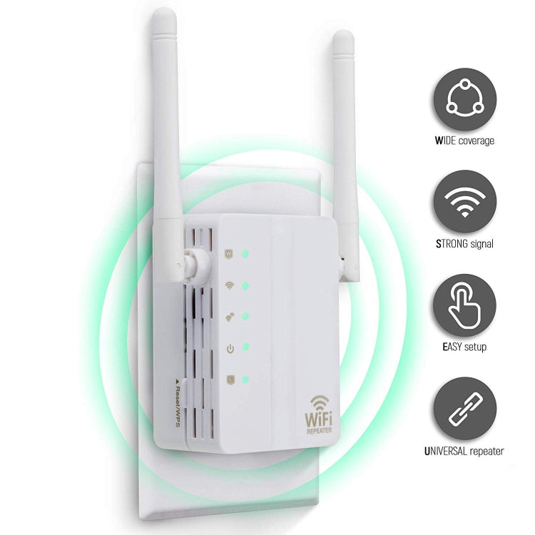 300Mbps Wireless-N Range Extender WiFi Repeater Signal Booster Network Router with 2 External Antenna, EU Plug, 2 External Antenna (White), 2 External Antenna (Black) – Durable Build, Easy to Use