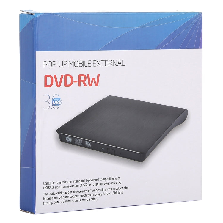 Brushed Texture USB 3.0 POP-UP Mobile External DVD-Rw DVD / CD Rewritable Drive External ODD & HDD Device, Brushed Texture DVD(B) – Data Transmission