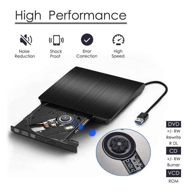 Brushed Texture USB 3.0 POP-UP Mobile External DVD-Rw DVD / CD Rewritable Drive External ODD & HDD Device, Brushed Texture DVD(B) – Data Transmission