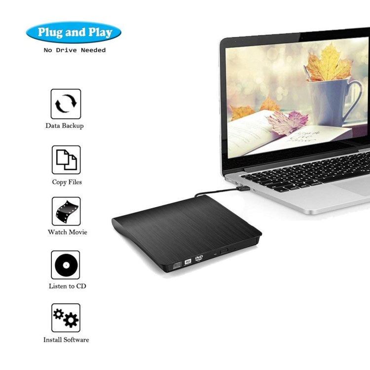 Brushed Texture USB 3.0 POP-UP Mobile External DVD-Rw DVD / CD Rewritable Drive External ODD & HDD Device, Brushed Texture DVD(B) – Data Transmission