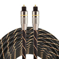 10m OD6.0mm Gold Plated Metal Head Woven Net Line Toslink Male to Male Digital Optical Audio Cable, Length: 10m – Non-slip Length: 10m