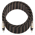 10m OD6.0mm Gold Plated Metal Head Woven Net Line Toslink Male to Male Digital Optical Audio Cable, Length: 10m – Non-slip