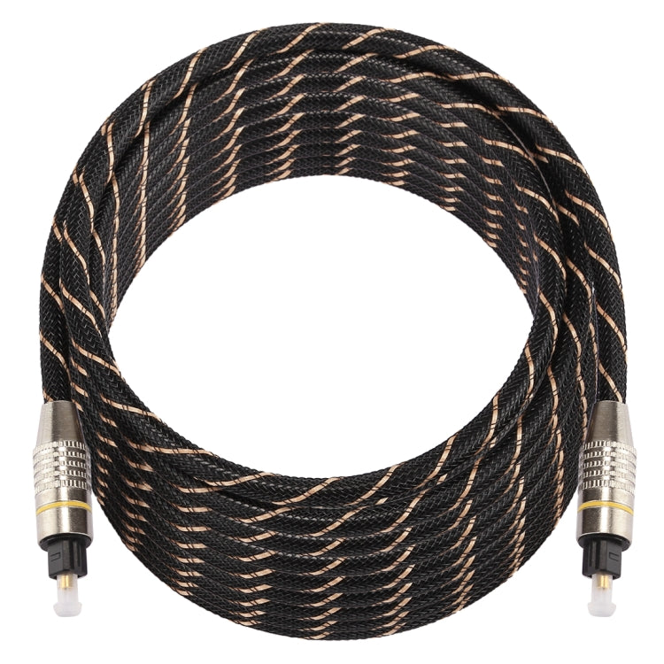 10m OD6.0mm Gold Plated Metal Head Woven Net Line Toslink Male to Male Digital Optical Audio Cable, Length: 10m – Non-slip