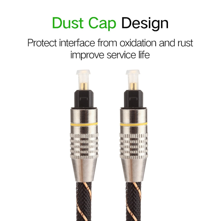 10m OD6.0mm Gold Plated Metal Head Woven Net Line Toslink Male to Male Digital Optical Audio Cable, Length: 10m – Non-slip