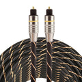15m OD6.0mm Gold Plated Metal Head Woven Net Line Toslink Male to Male Digital Optical Audio Cable, Length: 15m – Non-slip Length: 15m