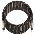 15m OD6.0mm Gold Plated Metal Head Woven Net Line Toslink Male to Male Digital Optical Audio Cable, Length: 15m – Non-slip