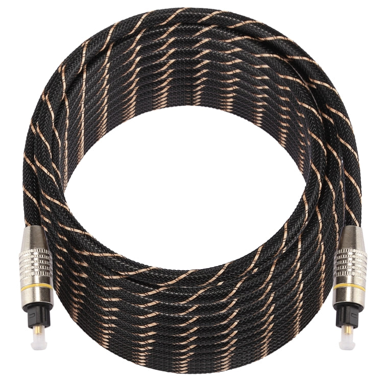 15m OD6.0mm Gold Plated Metal Head Woven Net Line Toslink Male to Male Digital Optical Audio Cable, Length: 15m – Non-slip