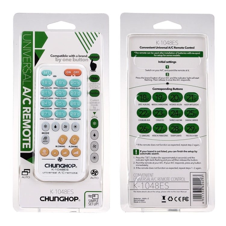 CHUNGHOP K-1048ES Universal Air-Conditioner Remote Controller, K-1048ES