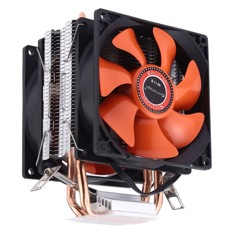 CoolAge AMD CPU Heatsink Hydraulic Bearing Cooling Fan Double Cooling Fan 3 Pin for Intel LGA775 115X AM2 AM3 AM4 FM1 FM2 1366 – Durable Build, Easy to Use Default Title