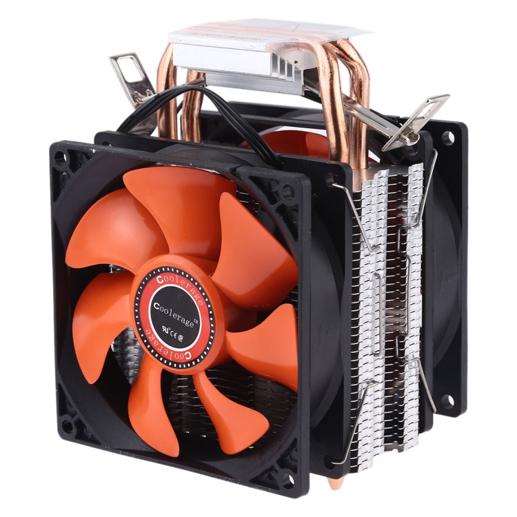 CoolAge AMD CPU Heatsink Hydraulic Bearing Cooling Fan Double Cooling Fan 3 Pin for Intel LGA775 115X AM2 AM3 AM4 FM1 FM2 1366 – Durable Build, Easy to Use