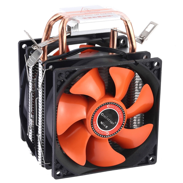 CoolAge AMD CPU Heatsink Hydraulic Bearing Cooling Fan Double Cooling Fan 3 Pin for Intel LGA775 115X AM2 AM3 AM4 FM1 FM2 1366 – Durable Build, Easy to Use