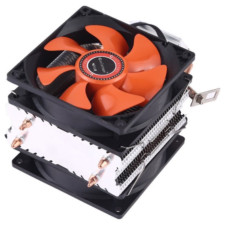 CoolAge AMD CPU Heatsink Hydraulic Bearing Cooling Fan Double Cooling Fan 3 Pin for Intel LGA775 115X AM2 AM3 AM4 FM1 FM2 1366 – Durable Build, Easy to Use