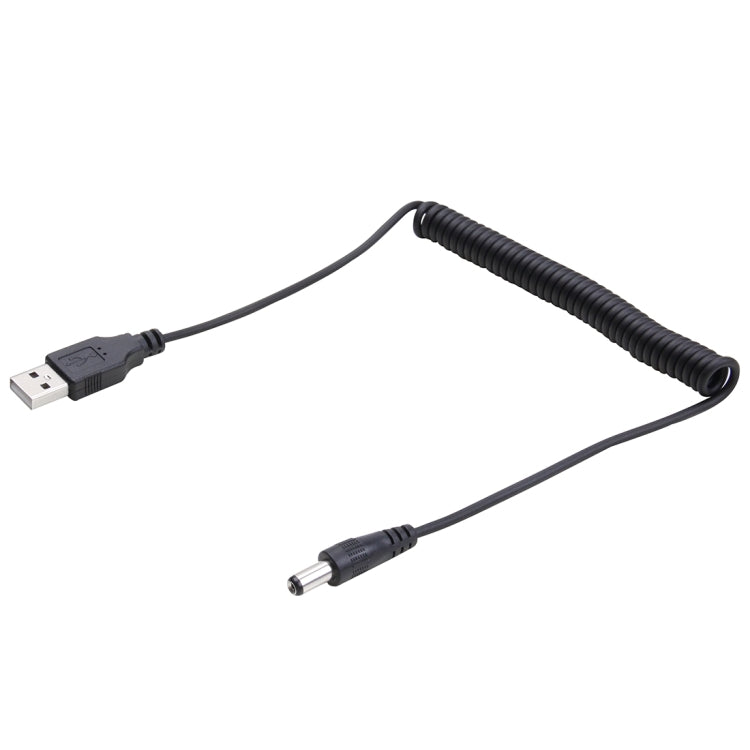 1.5m USB to DC 5.5mm Power Spring Coiled Cable, AM to DC 5.5mm, Length: 1.5m – Durable Build, Easy to Use