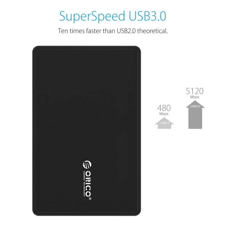 ORICO 2588US3 USB3.0 External Hard Disk Box Storage Case for 2.5 inch SATA HDD / SSD 9.5mm Laptop PC – Durable Build, Easy to Use