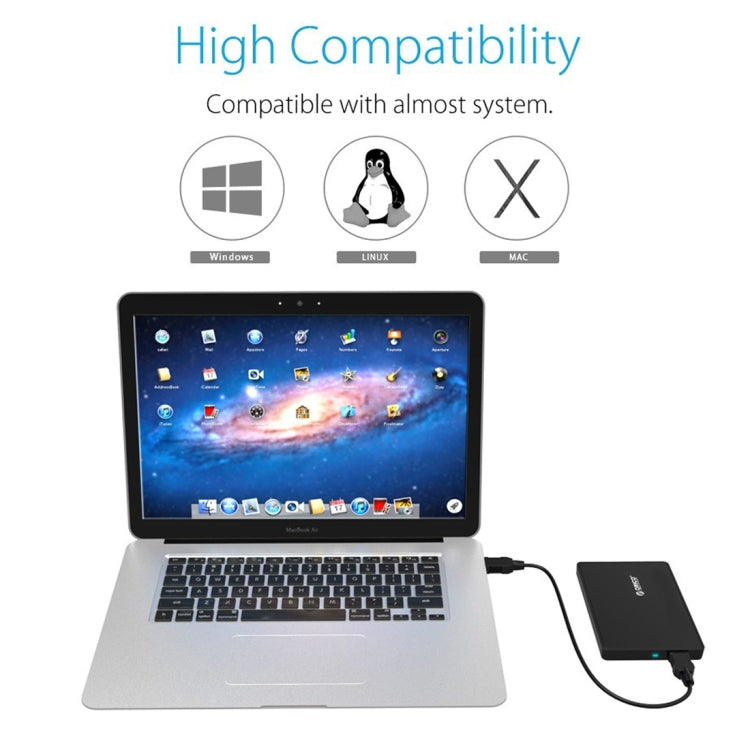 ORICO 2588US3 USB3.0 External Hard Disk Box Storage Case for 2.5 inch SATA HDD / SSD 9.5mm Laptop PC – Durable Build, Easy to Use