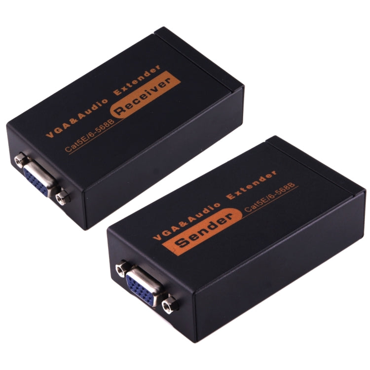 VGA & Audio Extender 1920x1440 HD 100m Cat5e / 6-568B Network Cable Sender Receiver Adapter, Transmission Distance: 100m – Durable Build, Easy to Use Transmission Distance: 100m Black