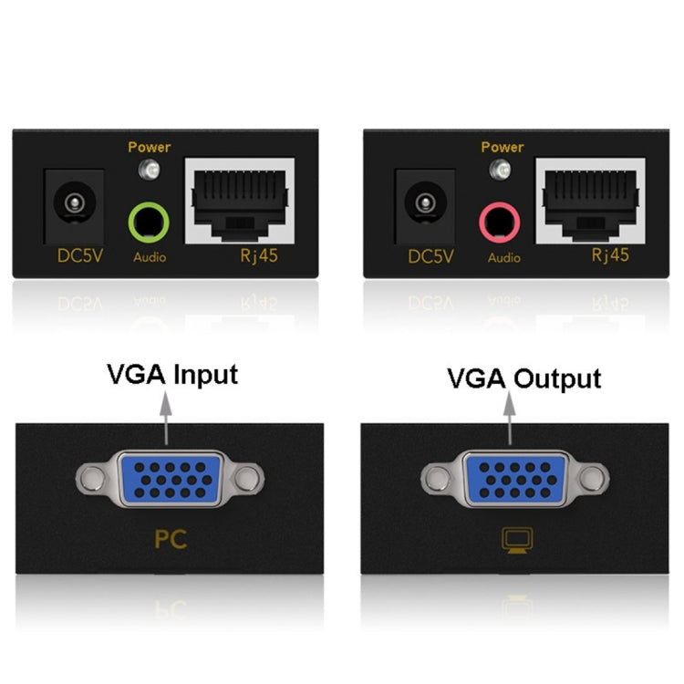VGA & Audio Extender 1920x1440 HD 100m Cat5e / 6-568B Network Cable Sender Receiver Adapter, Transmission Distance: 100m – Durable Build, Easy to Use