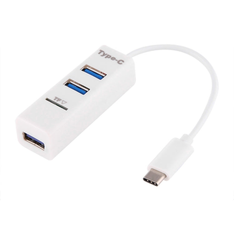 2 in 1 USB 3.1 USB-C / Type-C to USB 2.0 COMBO 3 Ports HUB + TF Card Reader, 3 Ports USB+TF Card – Durable Build, Easy to Use 3 Ports USB+TF Card White