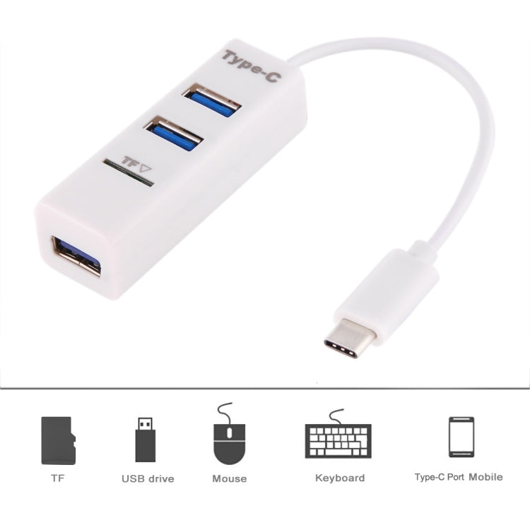 2 in 1 USB 3.1 USB-C / Type-C to USB 2.0 COMBO 3 Ports HUB + TF Card Reader, 3 Ports USB+TF Card – Durable Build, Easy to Use