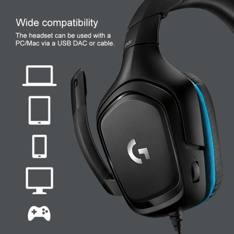 Logitech G431 Dolby 7.1 Surround Sound Stereo Folding Noise Reduction Competition Gaming Headset, G431 – Leather