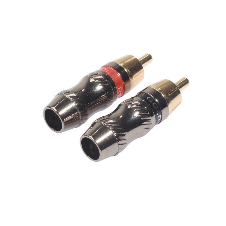 REXLIS TR026 2 PCS RCA Male Plug Audio Jack Gold Plated Adapter for DIY Audio Cable & Video cable, RCA Male – Durable Build, Easy to Use