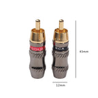 REXLIS TR026 2 PCS RCA Male Plug Audio Jack Gold Plated Adapter for DIY Audio Cable & Video cable, RCA Male – Durable Build, Easy to Use