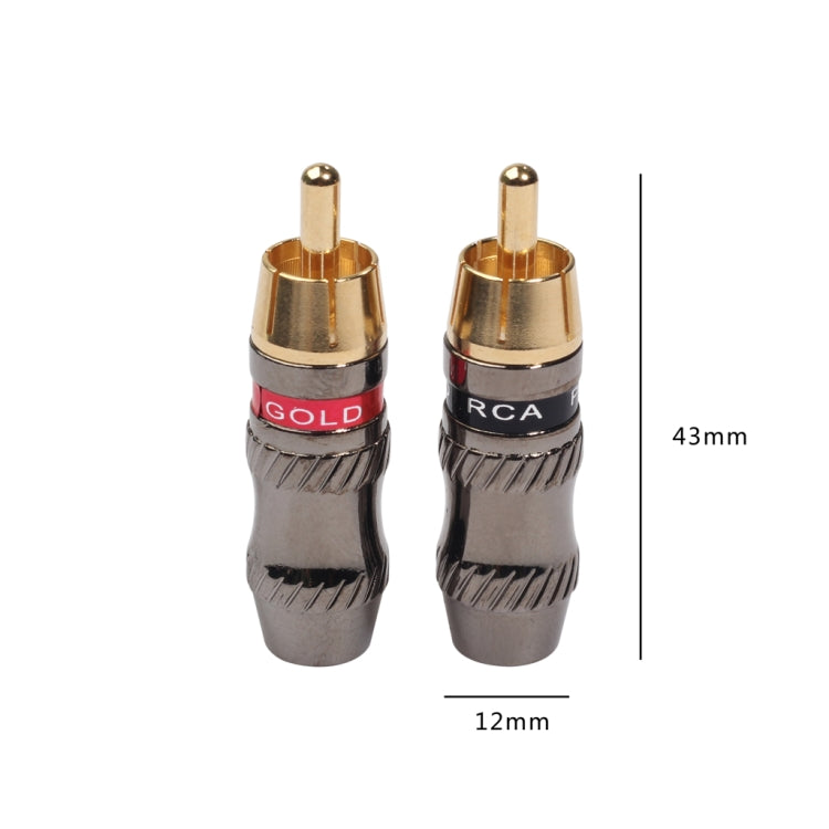 REXLIS TR026 2 PCS RCA Male Plug Audio Jack Gold Plated Adapter for DIY Audio Cable & Video cable, RCA Male – Durable Build, Easy to Use