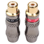 REXLIS TR026-1 2 PCS RCA Female Plug Audio Jack Gold Plated Adapter for DIY Audio Cable & Video cable, RCA Female – Durable Build, Easy to Use RCA Female