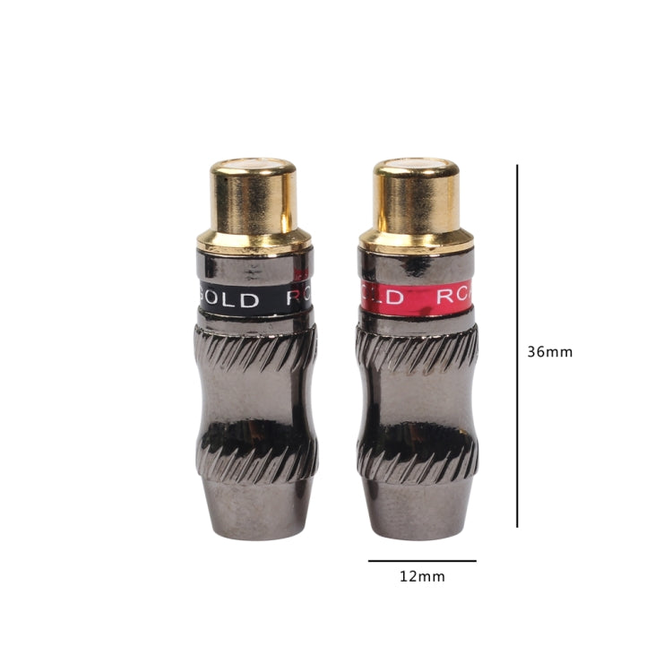 REXLIS TR026-1 2 PCS RCA Female Plug Audio Jack Gold Plated Adapter for DIY Audio Cable & Video cable, RCA Female – Durable Build, Easy to Use