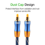 EMK LSYJ-A 2m OD6.0mm Gold Plated Metal Head Toslink Male to Male Digital Optical Audio Cable, Length: 2m – Durable Build, Easy to Use