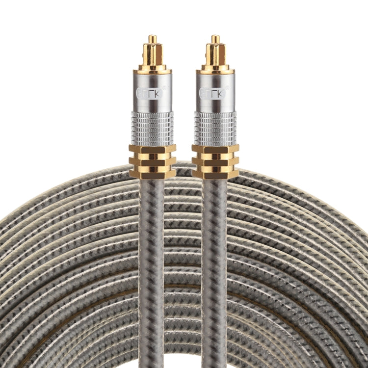 EMK YL-A 20m OD8.0mm Gold Plated Metal Head Toslink Male to Male Digital Optical Audio Cable, Length: 20m – Non-slip Length: 20m