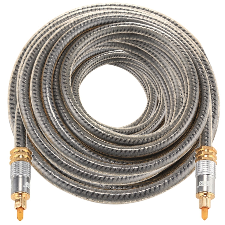EMK YL-A 20m OD8.0mm Gold Plated Metal Head Toslink Male to Male Digital Optical Audio Cable, Length: 20m – Non-slip