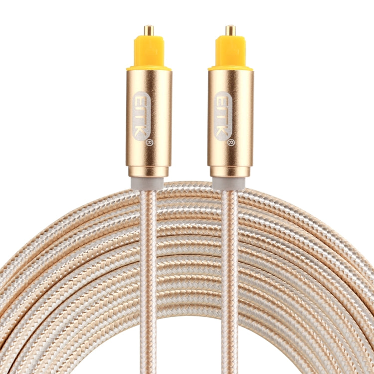 EMK 3m OD4.0mm Gold Plated Metal Head Woven Line Toslink Male to Male Digital Optical Audio Cable, Length: 3m – Non-slip Length: 3m Gold