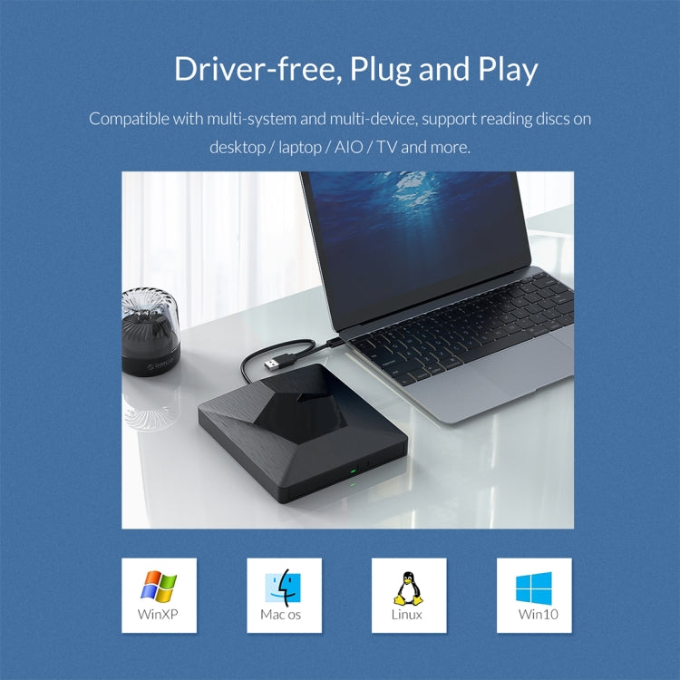 ORICO DVD-XD007 Portable USB 3.0 Interface External CD DVD Optical Drive CD/DVD-RW Recorder – Durable Build, Easy to Use
