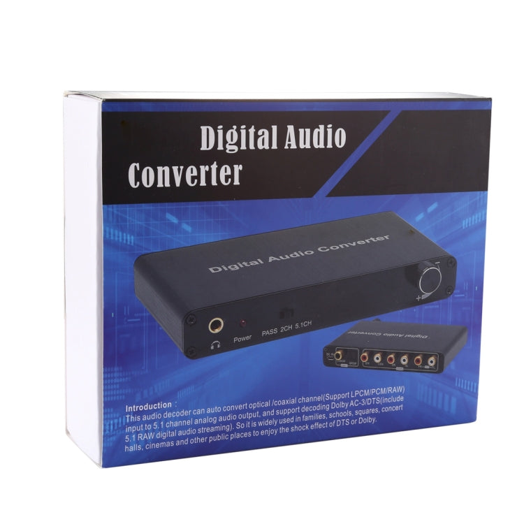 2CH Digital Audio Decoder Converter with Optical Toslink SPDIF Coaxial for Home Theater / PS4 / PS3 / XBOX360, Support Volume Control, AC-3, DTS – TPU