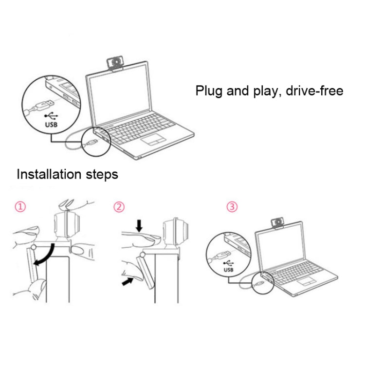 Aoni C33 Beauty FHD 1080P IPTV WebCam Teleconference Teaching Live Broadcast Computer Camera with Microphone, Drive-free Plug and Play, C33 – Durable Build, Easy to Use