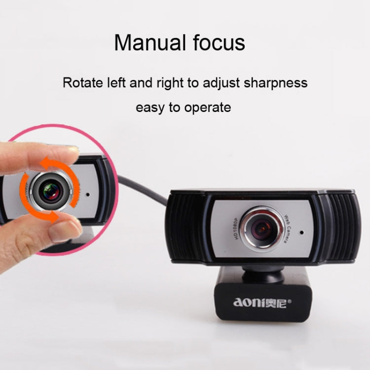 Aoni C33 Beauty FHD 1080P IPTV WebCam Teleconference Teaching Live Broadcast Computer Camera with Microphone, Drive-free Plug and Play, C33 – Durable Build, Easy to Use
