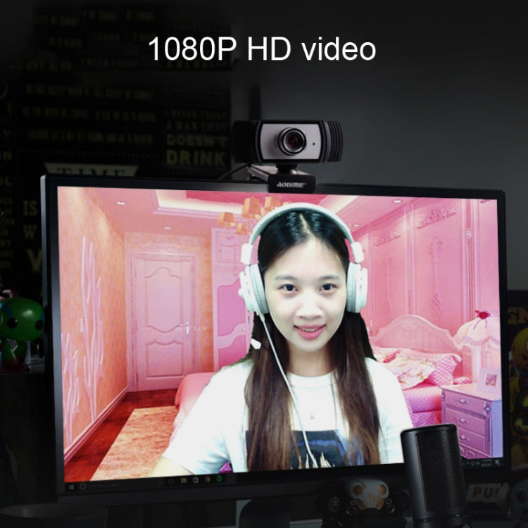 Aoni C33 Beauty FHD 1080P IPTV WebCam Teleconference Teaching Live Broadcast Computer Camera with Microphone, Drive-free Plug and Play, C33 – Durable Build, Easy to Use