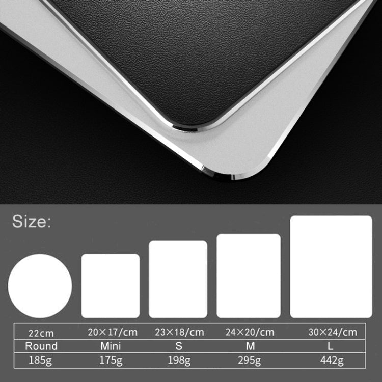 Circle Shape Aluminum Alloy Double-sided Non-slip Mat Desk Mouse Pad, Circle Shape – Leather, Aluminum Alloy, Non-slip