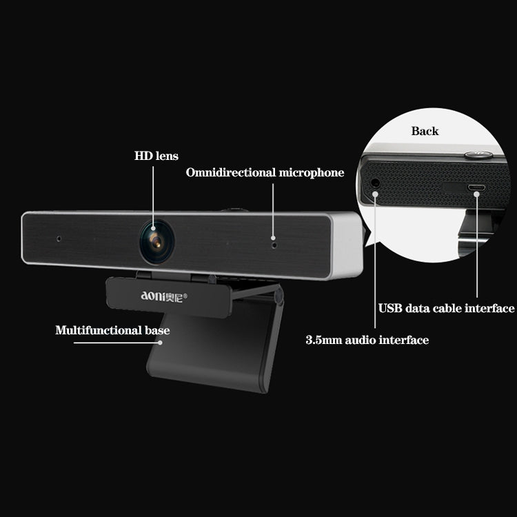 aoni C90 1080P HD Business Smart Computer Camera with Microphone, C90 – Durable Build, Easy to Use