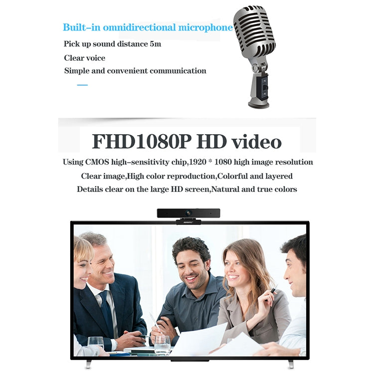 aoni C90 1080P HD Business Smart Computer Camera with Microphone, C90 – Durable Build, Easy to Use