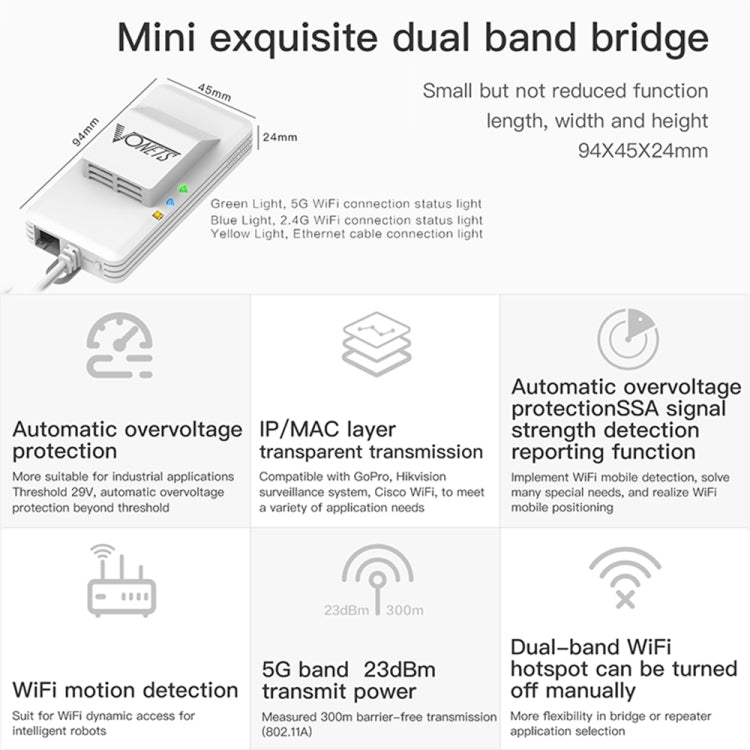 VONETS VAP11AC 5G / 2.4G Mini Wireless Bridge with Fan Version 300Mbps + 900Mbps WiFi Repeater, Support Video Surveillance & Control, VAP11AC – Durable Build, Easy to Use