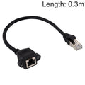 RJ45 Female to Male CATE5 Network Panel Mount Screw Lock Extension Cable , Length: 0.3m, 0.3m – Durable Build, Easy to Use