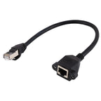 RJ45 Female to Male CATE5 Network Panel Mount Screw Lock Extension Cable , Length: 0.3m, 0.3m – Durable Build, Easy to Use