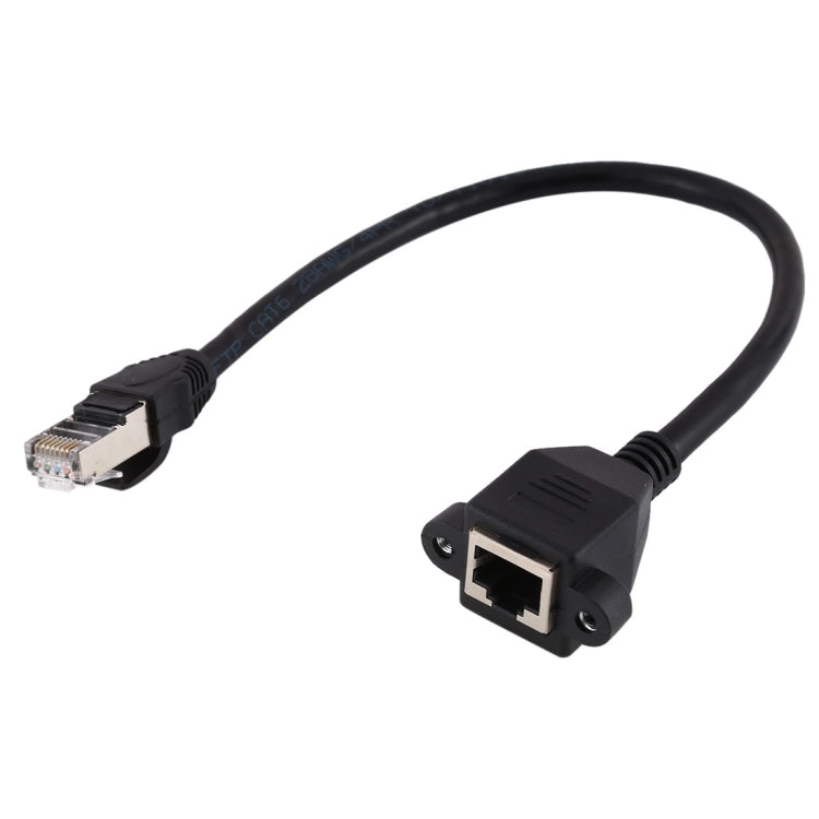 RJ45 Female to Male CATE5 Network Panel Mount Screw Lock Extension Cable , Length: 0.3m, 0.3m – Durable Build, Easy to Use