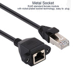 RJ45 Female to Male CATE5 Network Panel Mount Screw Lock Extension Cable , Length: 0.3m, 0.3m – Durable Build, Easy to Use
