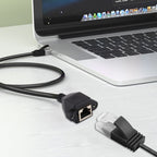 RJ45 Female to Male CATE5 Network Panel Mount Screw Lock Extension Cable , Length: 0.3m, 0.3m – Durable Build, Easy to Use