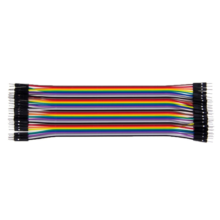 Multicolored 40 Pin Breadboard Jumper Wires Ribbon Cable, Male to Male Male to Male PC1094C