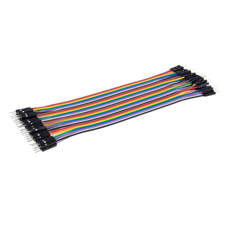 Multicolored 40 Pin Breadboard Jumper Wires Ribbon Cable, Male to Male