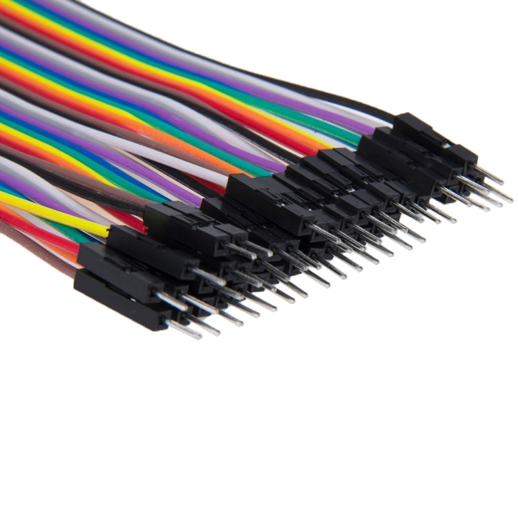 Multicolored 40 Pin Breadboard Jumper Wires Ribbon Cable, Male to Male